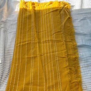 Old Navy Yellow Scarf with White Stripes